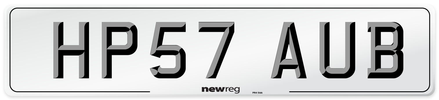 HP57 AUB Number Plate from New Reg